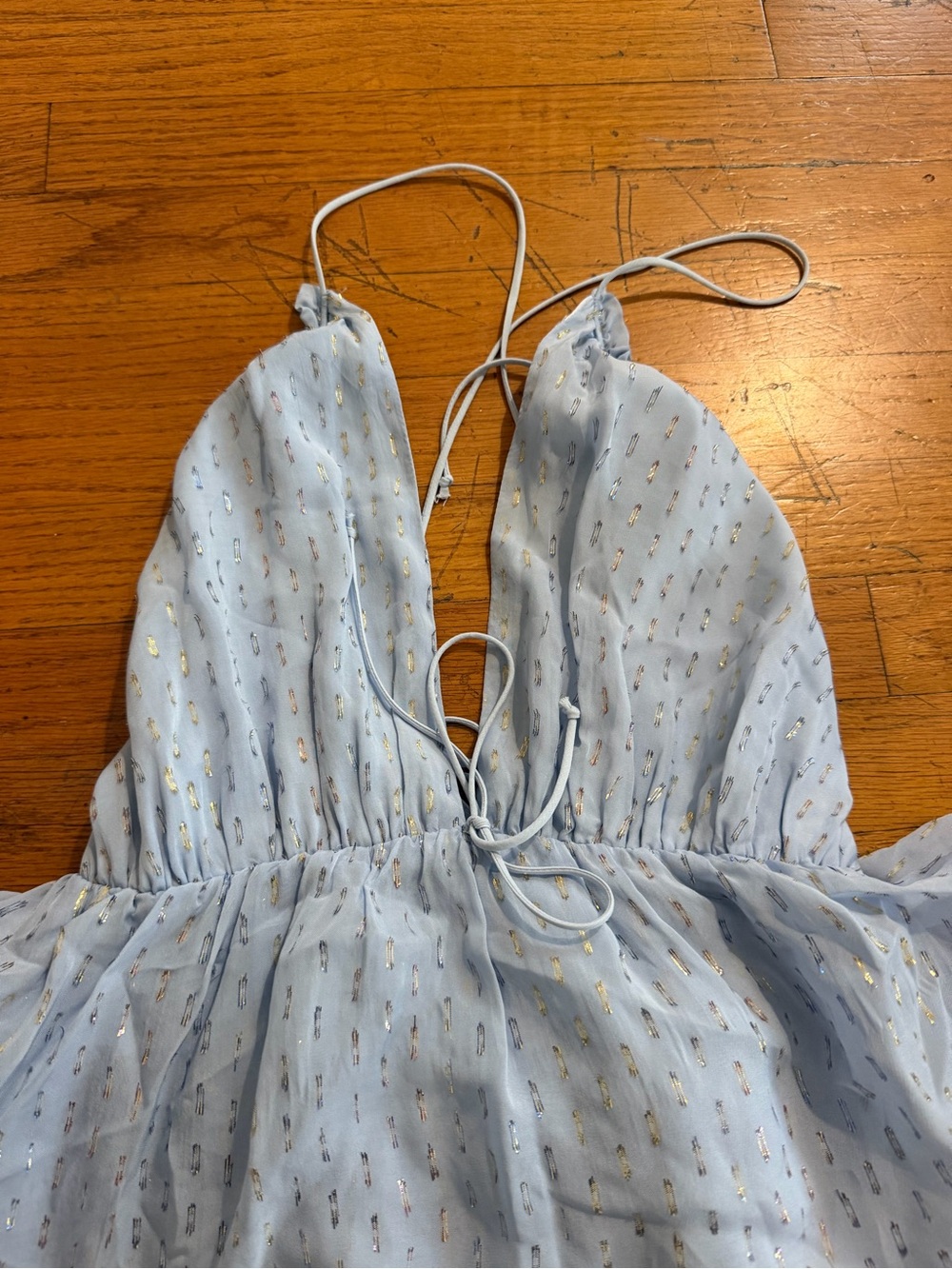 For Love and Lemons Chantal Metallic Tiered Cascade Maxi Dress - Picture 5 of 9
